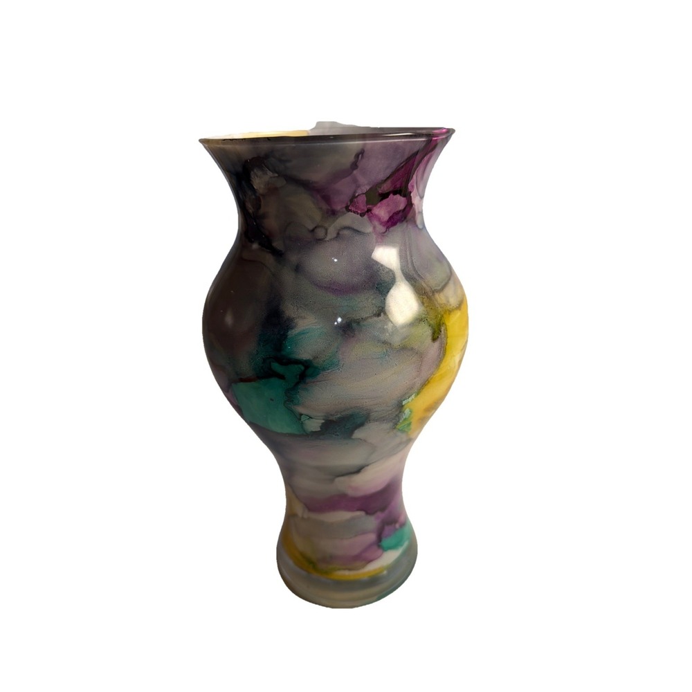 10" Italian Cristallerie Franco Hand Made Colorful Glass Vase